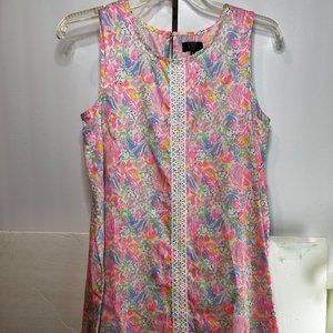 Crown & Ivy Floral sleeveless Dress with‎ little bunnies. Size youth 16.